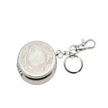 Portable Silver Color Pocket Watch Shape Ashtray Metal Ashtray With Key Chain